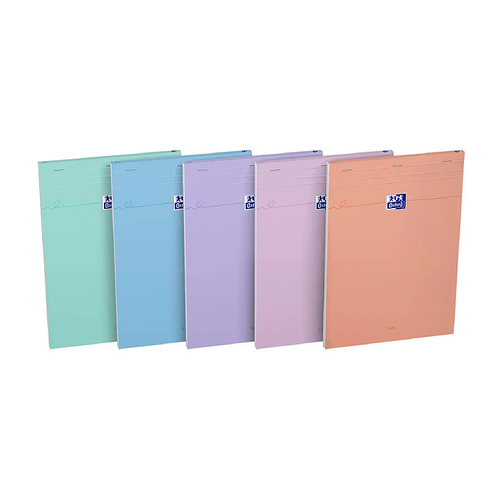 OXFORD Bloc-notes Smart A4 quadrillé assortis Pastel x 5