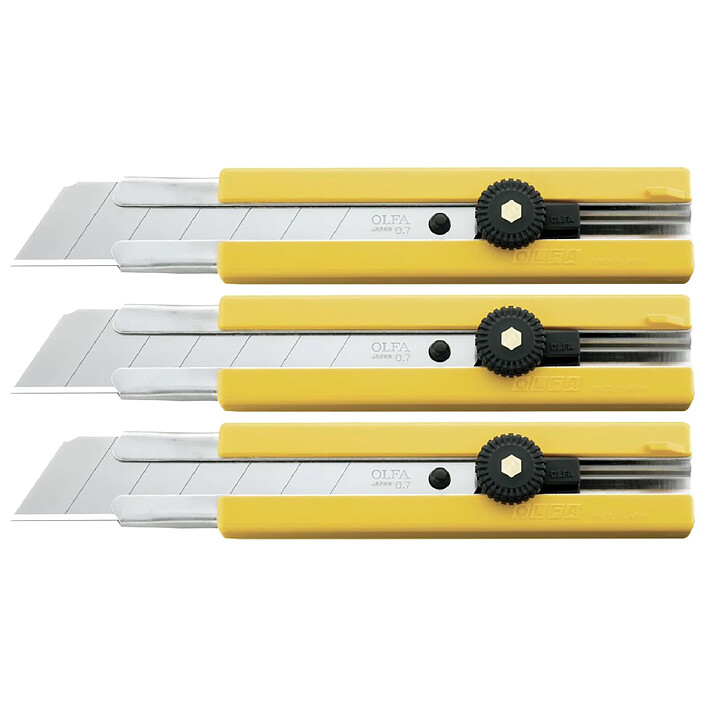 OLFA Cutter H-1 Lame 25mm Blocage par Molette x 3