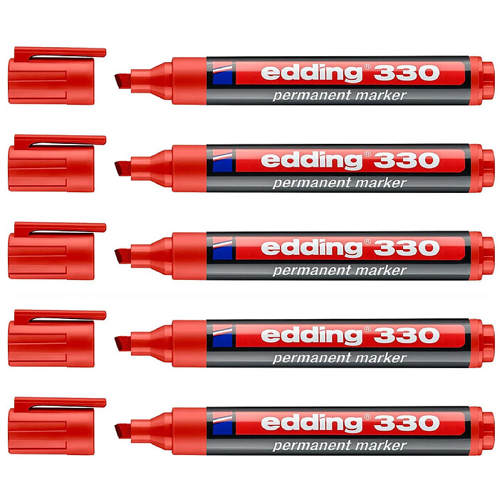 EDDING Marqueur Permanent 330 rouge 1-5 mm x 5