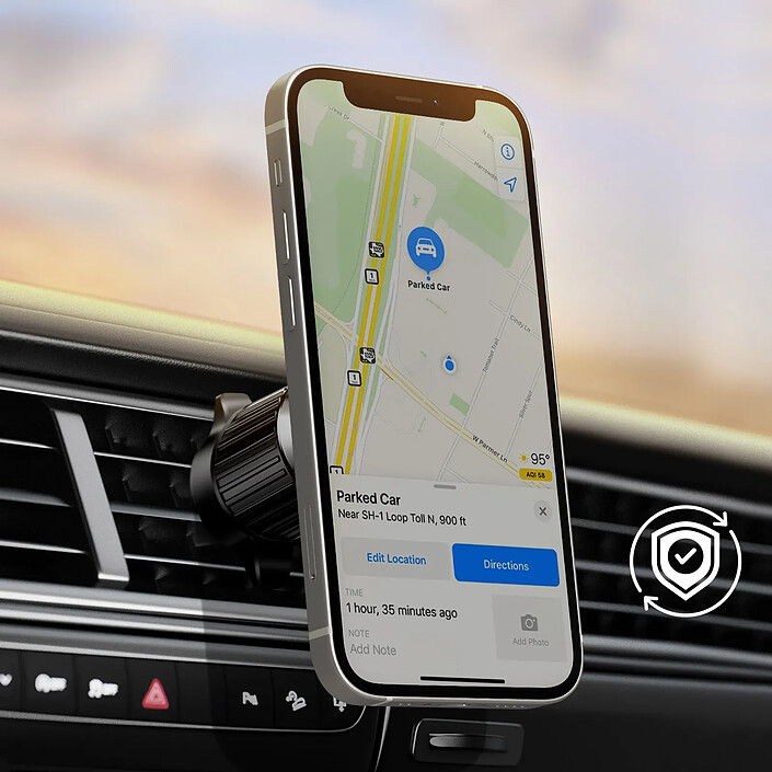 Acheter LinQ Support Voiture MagSafe Fixation Grille d'aération Compact Noir