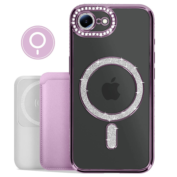 Acheter Avizar Coque Diamant pour iPhone 16e MagSafe Contour Strass Violet