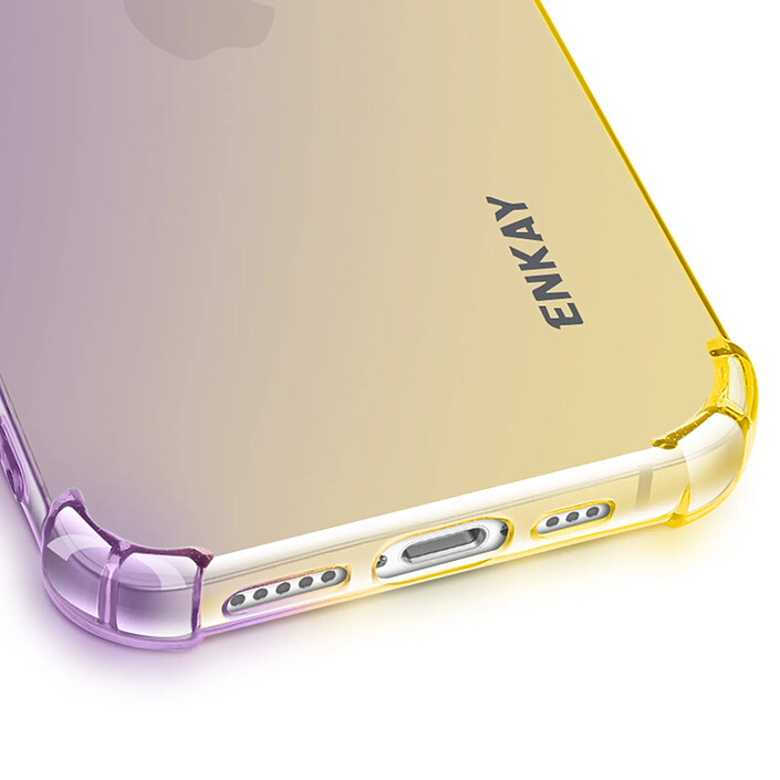 Acheter Enkay Coque Silicone pour iPhone 16e Dégradé Dorée