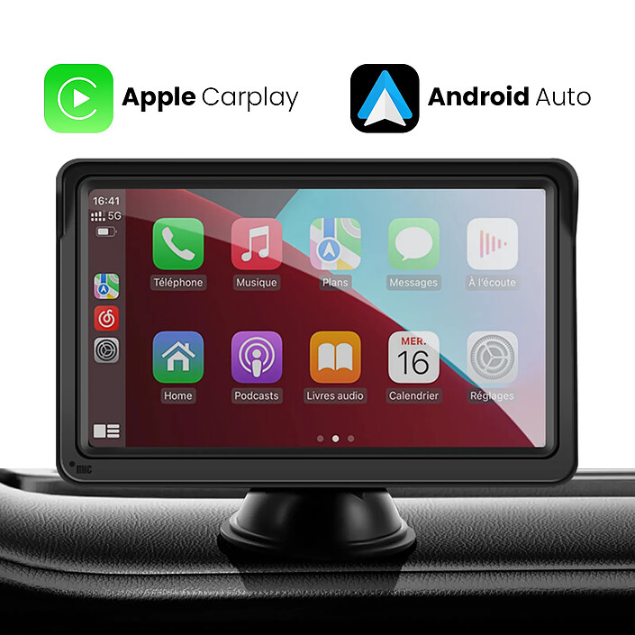 Acheter Avizar Écran CarPlay Android Auto 7'' Bluetooth Pare brise Camera de recul Noir