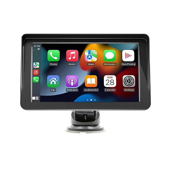 Avizar Écran voiture 7'' CarPlay Android Auto sans fil avec Support Ventouse Noir