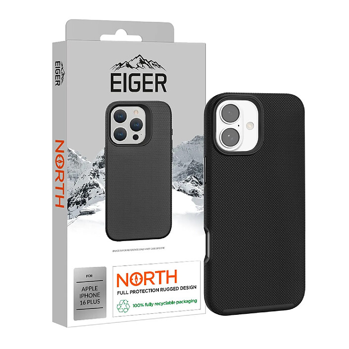 Acheter Eiger Coque Rigide pour iPhone 16 Plus North Case Drop-Test 4m Ultra Renforcé Noir
