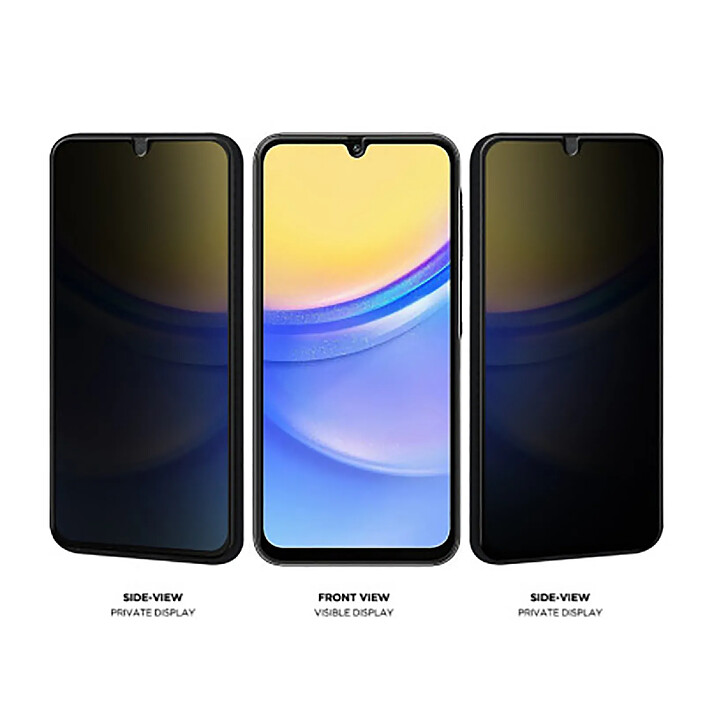 Eiger Verre Trempé 2.5D pour Samsung Galaxy A16 4G / 5G Privacy Ultra Résistant Noir transparent