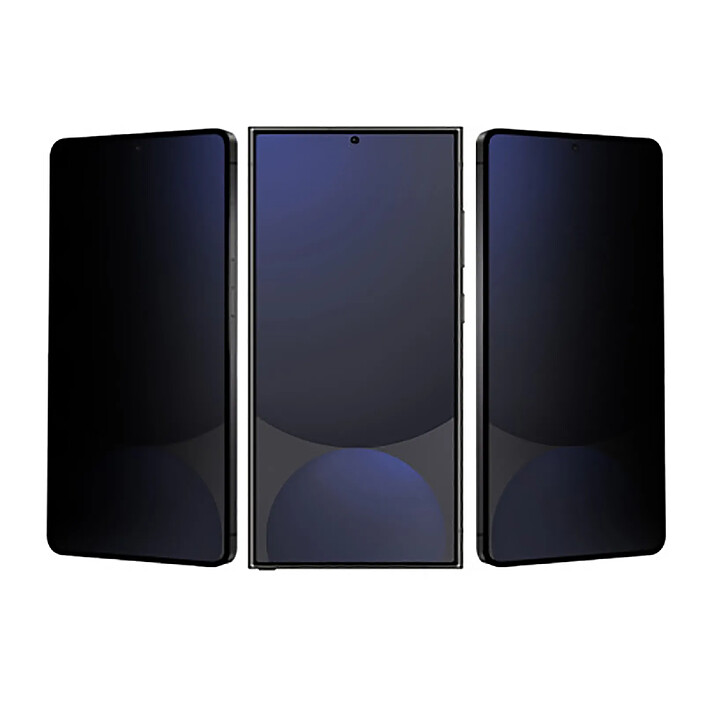 Eiger Verre Trempé Premium 2.5D pour Galaxy S25 Ultra Privacy Noir transparent