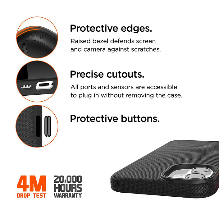 Avis Eiger Coque Rigide pour iPhone 16 Plus North Case Drop-Test 4m Ultra Renforcé Noir