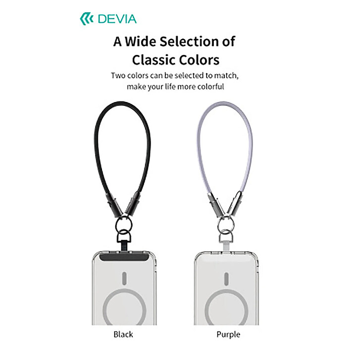 Avis Devia Lanière Tour de Poignet avec Câble USB-C USB-C 60W Ultra Résistant Noir