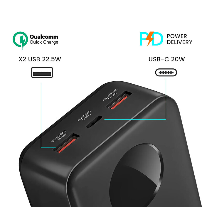 Avis Bwoo Batterie Externe 30000mAh USB-C et 2x USB Écran LCD Noir