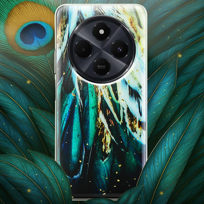Avizar Coque pour Xiaomi Redmi 14C et Poco C75 Silicone Gel Design Plumes pas cher
