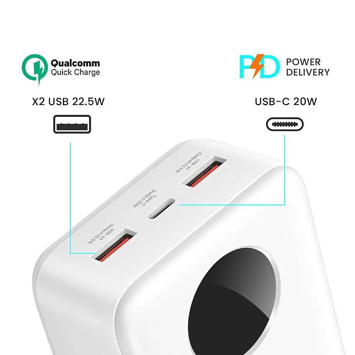 Avis Bwoo Batterie Externe 30000mAh USB-C et 2xUSB Écran LCD - Bwoo Blanc Blanc