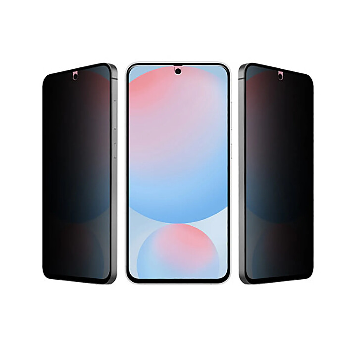 Eiger Verre Trempé 2.5D pour Galaxy S24 Plus / S25 Plus Privacy Ultra Résistant Noir transparent