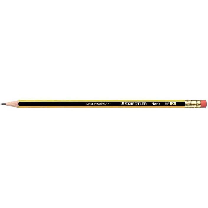 STAEDTLER crayon papier NORIS hexagonal mine 2mm BOUT GOMME HB x 12