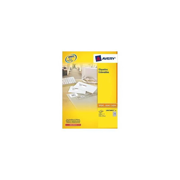 AVERY Boîte de 300 étiquettes enlevables 99,42,3 impression laser L4743REV-25