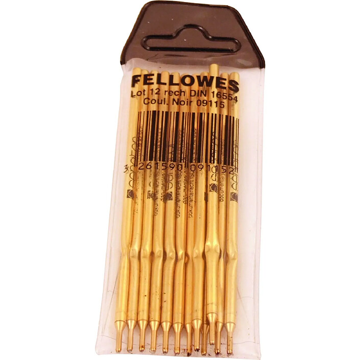 FELLOWES Paquet 12 Recharges pour stylo bille Noir