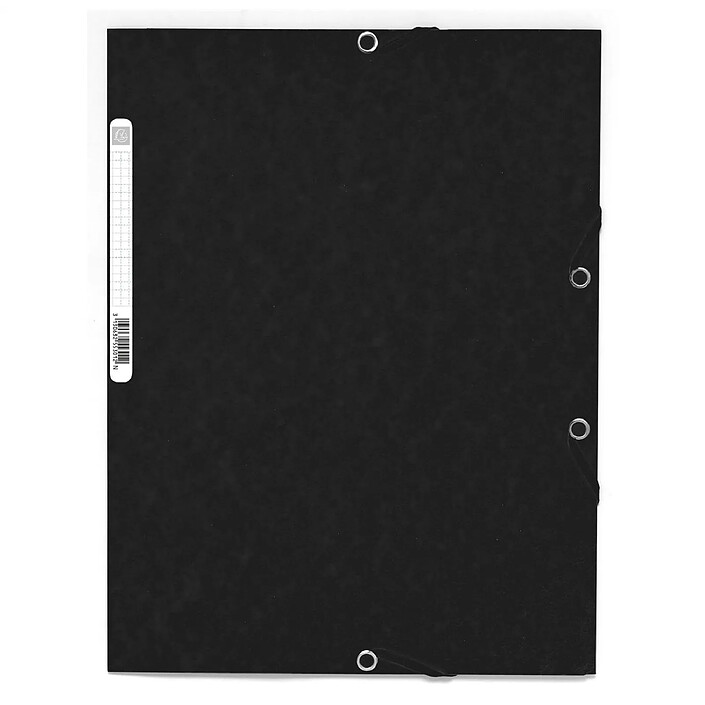 EXACOMPTA Chemise à élastiques 3 rabats carte lustrée 355g/m2 - Noir x 10