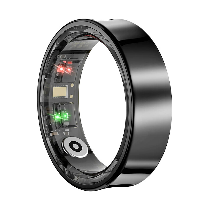 Avizar Bague Connectée Bluetooth Suivi santé Multisports Étanche Taille 62 Noir
