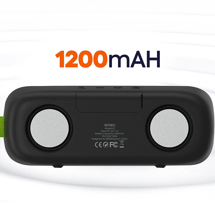 wiwu Enceinte sans fil Bluetooth Autonomie 4h Étanche IPX7 Compacte Noir pas cher