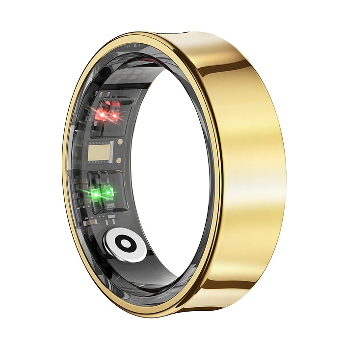 Avizar Bague Connectée Bluetooth Suivi santé Multisports Étanche Taille 70 Dorée