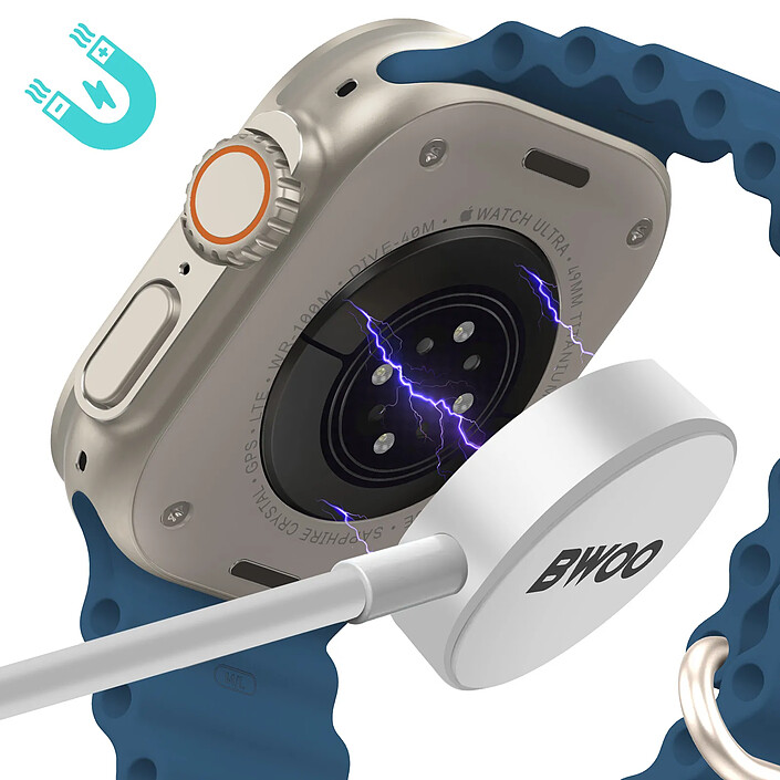 Avis Bwoo Câble Magnétique pour Apple Watch 5W avec Prise USB-C Compact Blanc