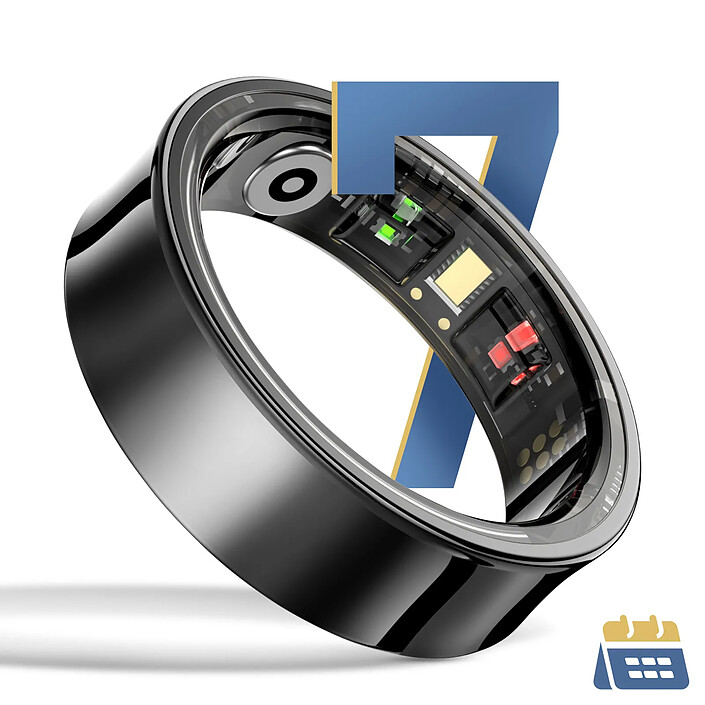 Avis Avizar Bague Connectée Bluetooth Suivi santé Multisports Étanche Taille 70 Noir