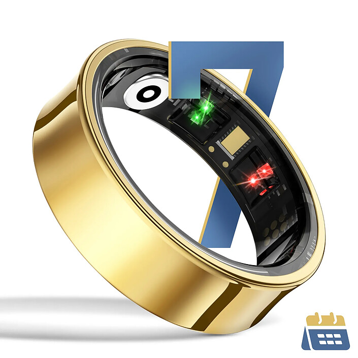 Avis Avizar Bague Connectée Bluetooth Suivi santé Multisports Étanche Taille 70 Dorée