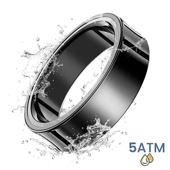 Acheter Avizar Bague Connectée Bluetooth Suivi santé Multisports Étanche Taille 70 Noir