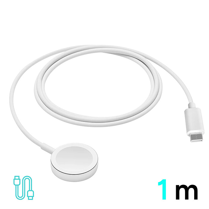 Bwoo Câble Magnétique pour Apple Watch 5W avec Prise USB-C Compact Blanc pas cher