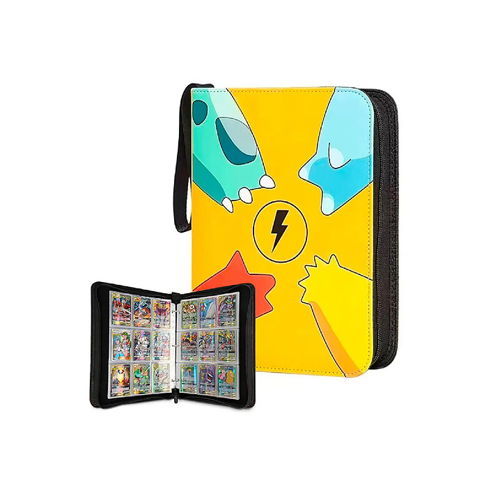 Avizar Classeur de Rangement Motif Pokémon pour 900 Cartes avec Fermeture Zippée Jaune