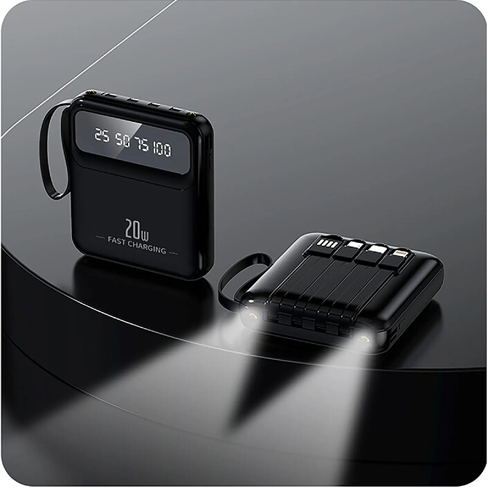 Acheter Avizar PowerBank 10000mAh 20W avec Écran LED / Torche / Câbles Compact