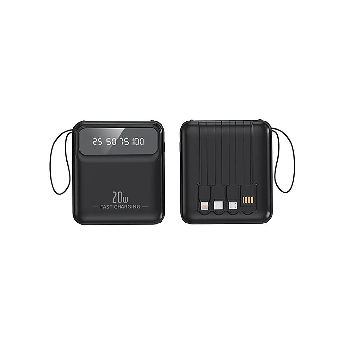 Avis Avizar PowerBank 10000mAh 20W avec Écran LED / Torche / Câbles Compact