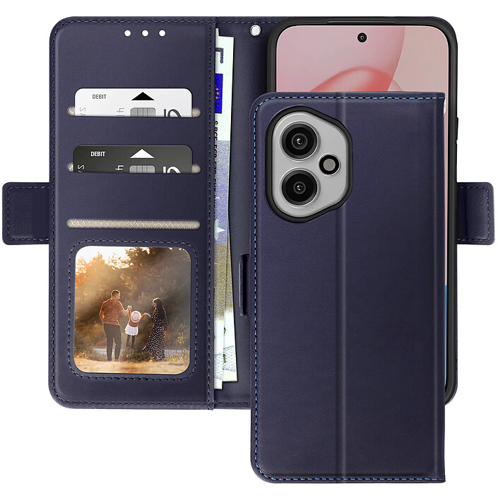 Abeel Étui Portefeuille Honor 400 Anti-RFID avec Porte-Cartes Bleu nuit