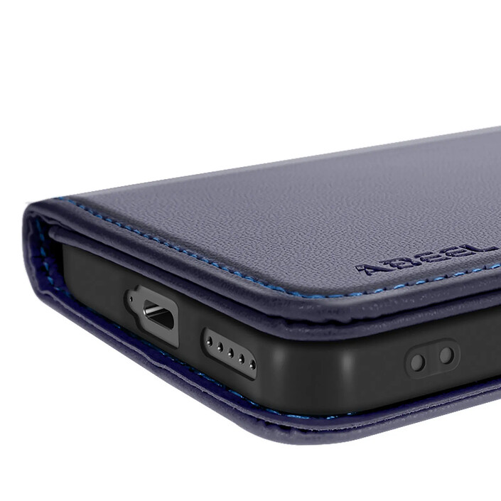 Acheter Abeel Étui Portefeuille Honor 400 Anti-RFID avec Porte-Cartes Bleu nuit