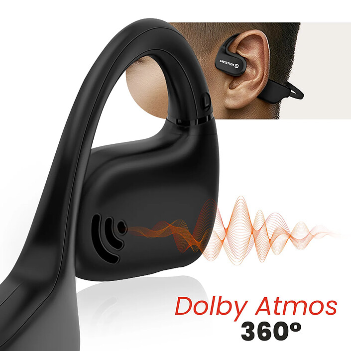 Acheter Swissten Casque sport conduction osseuse Bluetooth Sport Autonomie 10 heures Noir