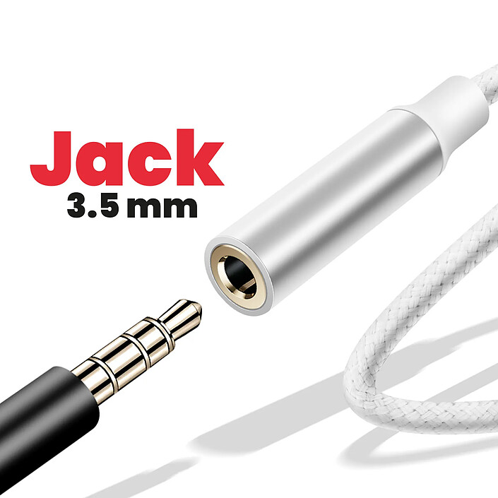 Avis Swissten Adaptateur Audio USB-C vers Jack 3.5 mm p. smartphones et tablettes Blanc