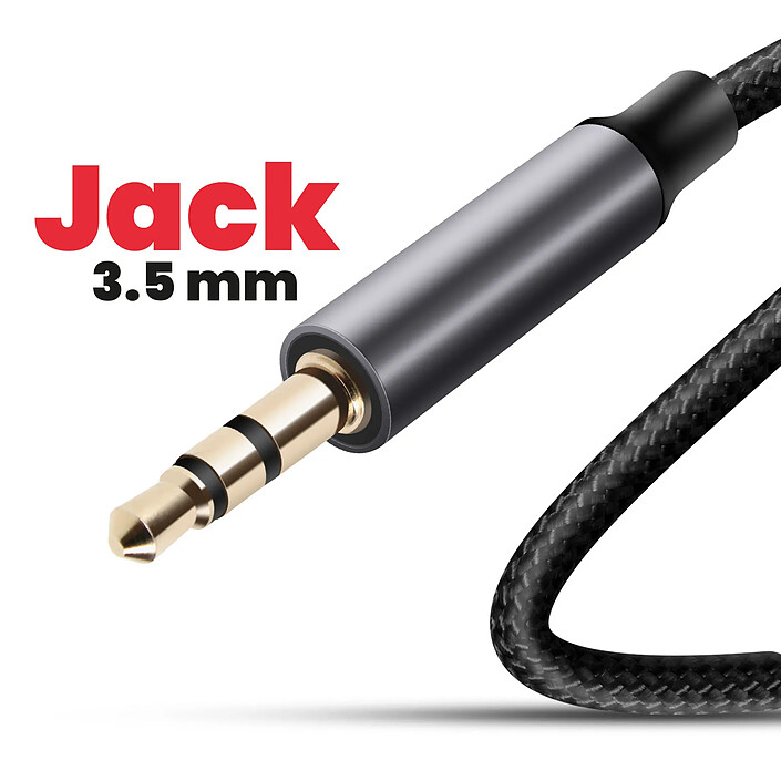 Avis Swissten Câble auxiliaire audio USB C vers jack 3.5 mm Nylon Tressé 1.5m Noir