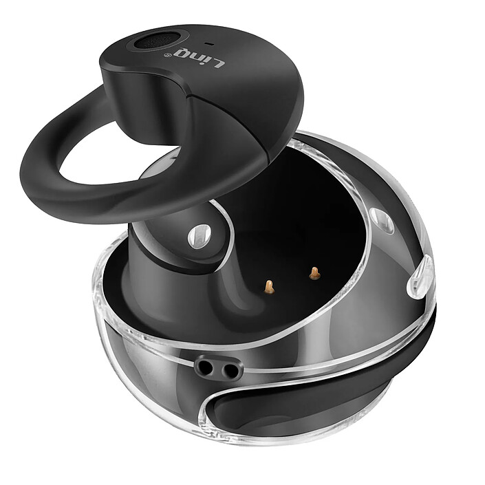 LinQ Écouteurs Bluetooth Clip Design ouvert Micro Appel Touche Tactile Noir