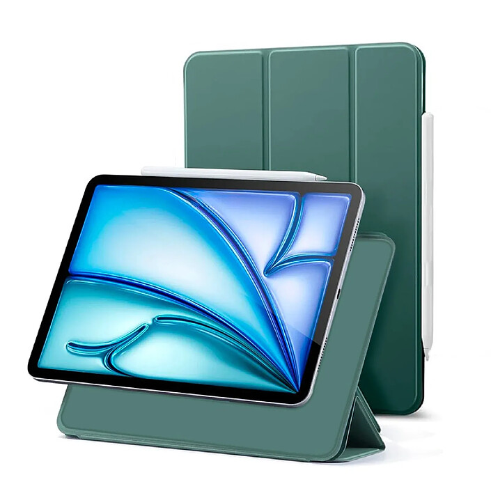 Evetane Etui iPad Fixation Magnétique vert pour iPad Air 6 (M2) et iPad Air 7 (M3) 11