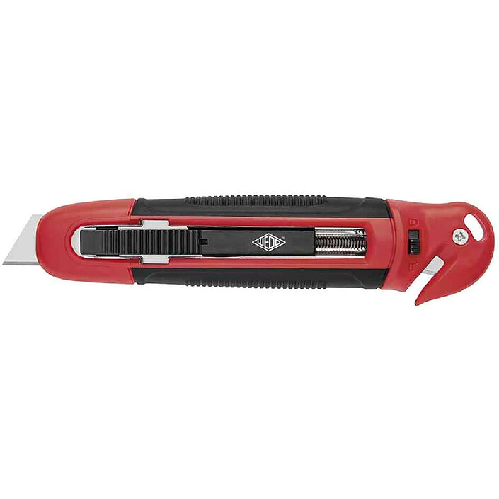 WEDO Cutter de sécurité Standard, lame trapèze, noir/rouge