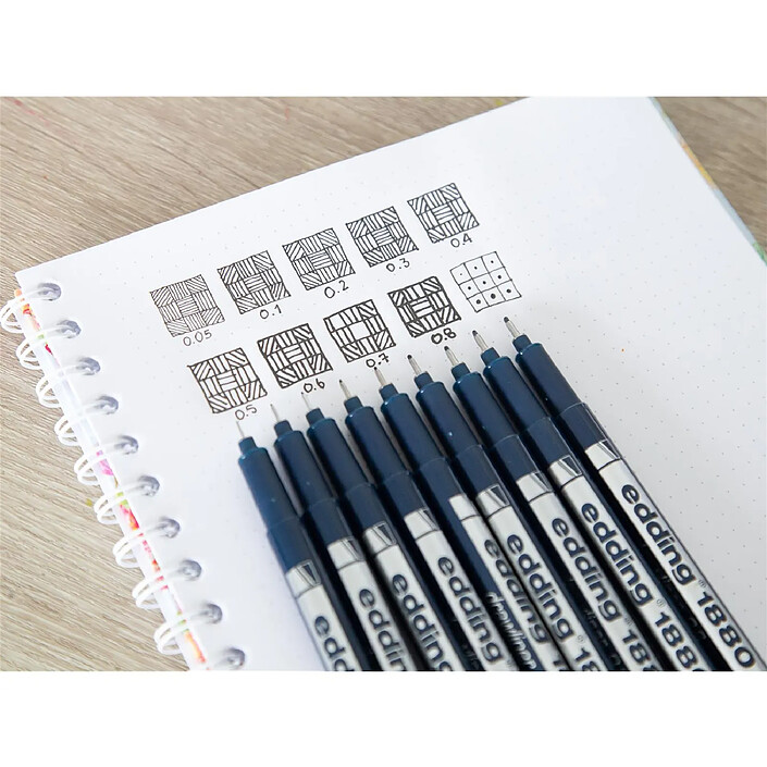Acheter EDDING Feutre fin de précision 1880 Etui de 4 noir 0,2-0,8 mm
