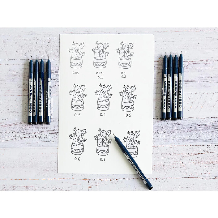 EDDING Feutre fin de précision 1880 Etui de 4 noir 0,2-0,8 mm pas cher