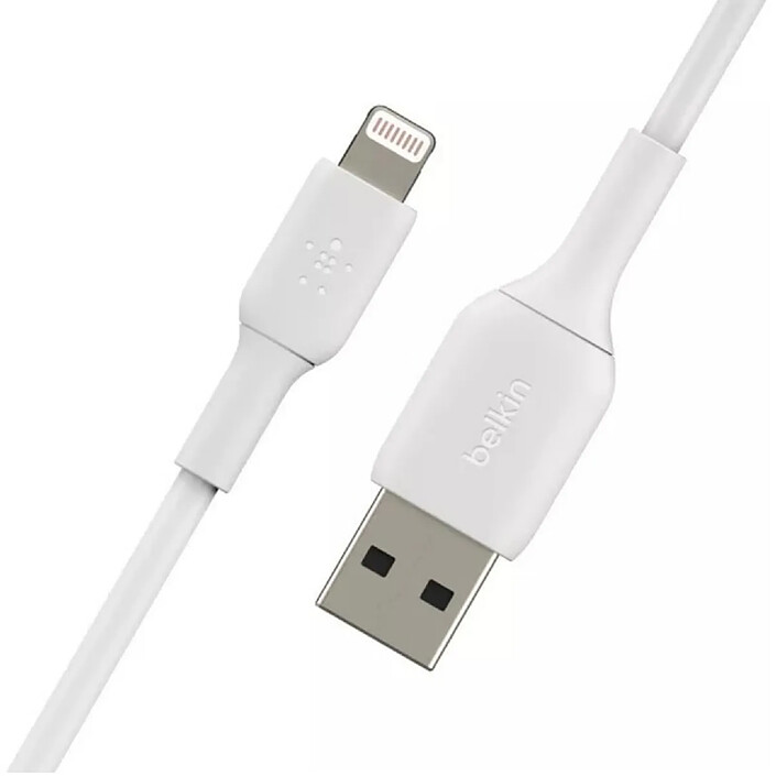Belkin Câble de Charge Rapide et Synchronisation de donnée USB-A vers Lightning MFI 1M Blanc pas cher