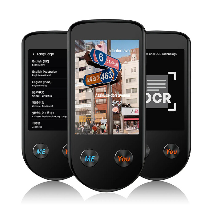 Avis Avizar Traducteur instantané IA 137 langues Vocal Photo Écran tactile 3.5'' Noir