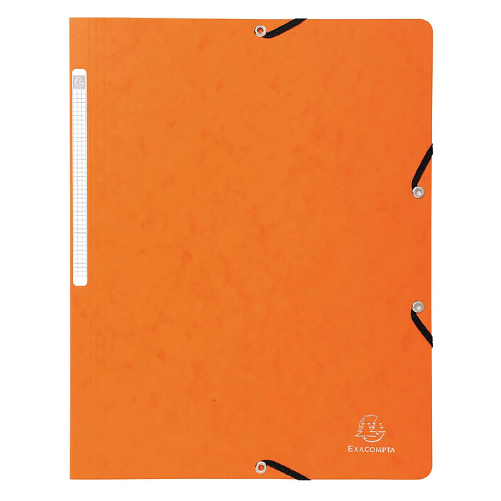 EXACOMPTA Chemise à élastique sans rabat carte lustrée 355gm2 - A4 - Orange x 10