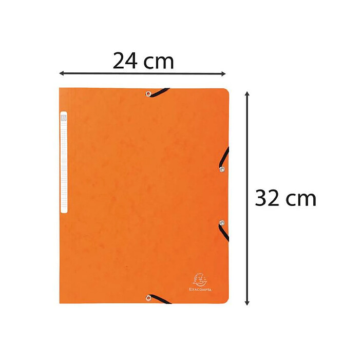 EXACOMPTA Chemise à élastique sans rabat carte lustrée 355gm2 - A4 - Orange x 10 pas cher