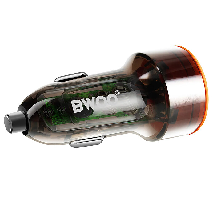 Acheter Bwoo Chargeur Voiture 38W Double Port USB-C et USB Charge Rapide Compact Transparent