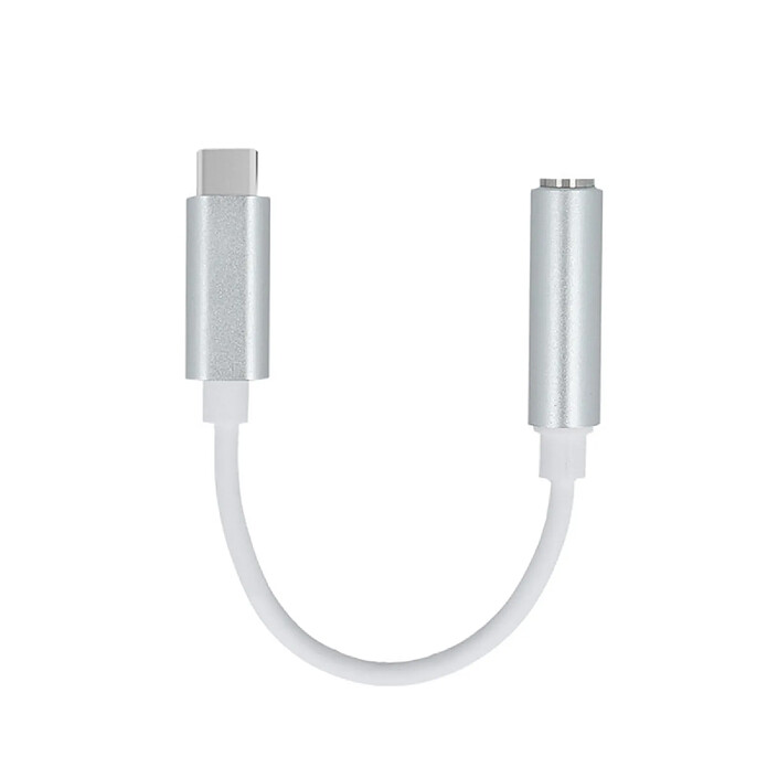Avis Partel Adaptateur Audio USB-C vers Jack 3.5mm Femelle Compact / BULK Blanc / Argent