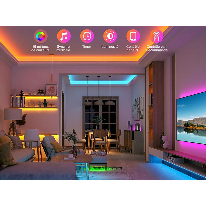 Avis Avizar Ruban Lumineux 150 LED RGB Connecté Bluetooth Étanche IP65 5m
