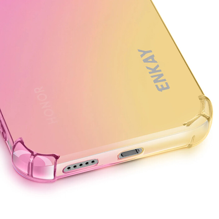 Acheter Enkay Coque pour Honor 400 Lite Souple Coins Renforcés Design Dégradé Rose champagne